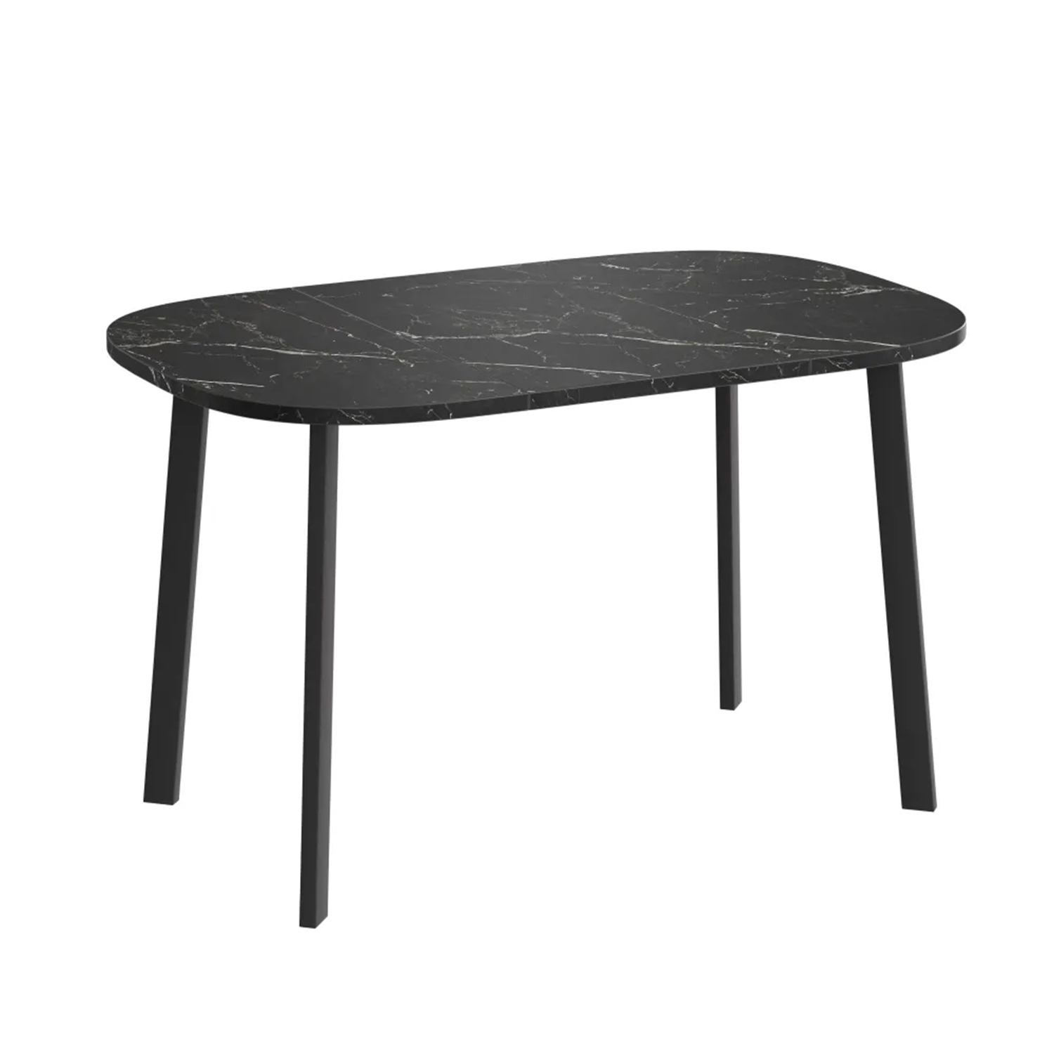 яяяСтол обеденный прямоугольный раздв.УГО 800(+450)мм*800мм КАМЕНЬ ЧЕРНЫЙ+опора мат.черные !*1