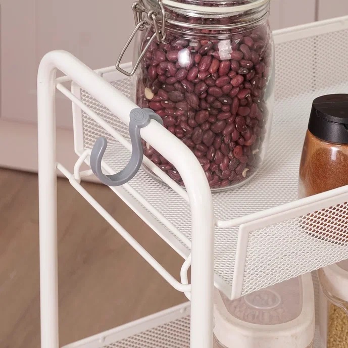 Этажерка металл. "Ладья2К" 3-х ур.: 3 корз., в.0,76м,ш.0,44,гл.0,25м, на колес. Белая Э322Б "ЗМИ" *1