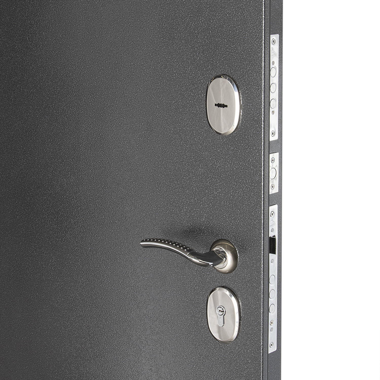 Дверь входная 2050х860х70 мм Дверной континент, левая, серебристый антик/лиственница беленая