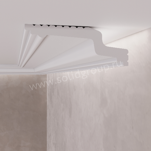 Плинтус потолочный С57/80 2м 75*28 (СОЛИД)  *52