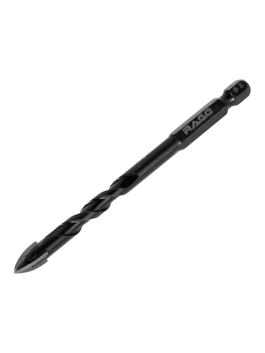 Сверло по стеклу/керамике  8,0мм (1шт) Quadro-X спиральное HEX 4 грани арт.554083 RAGE *1/10