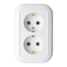 Розетка "Валентина" СП 2-мест. белая с з/к РС16-830 *10/30