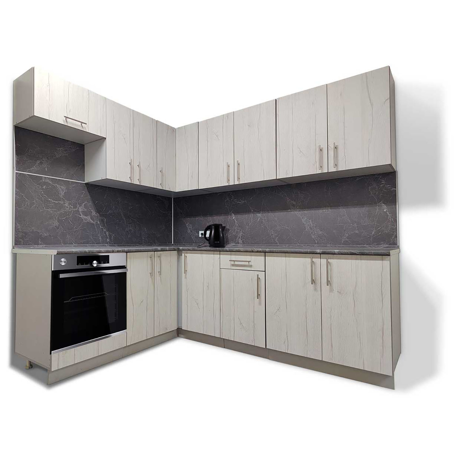 Шкаф напольный 600х850х600 мм BROZEX-WOOD Camellia, с двумя дверцами, серый / юта