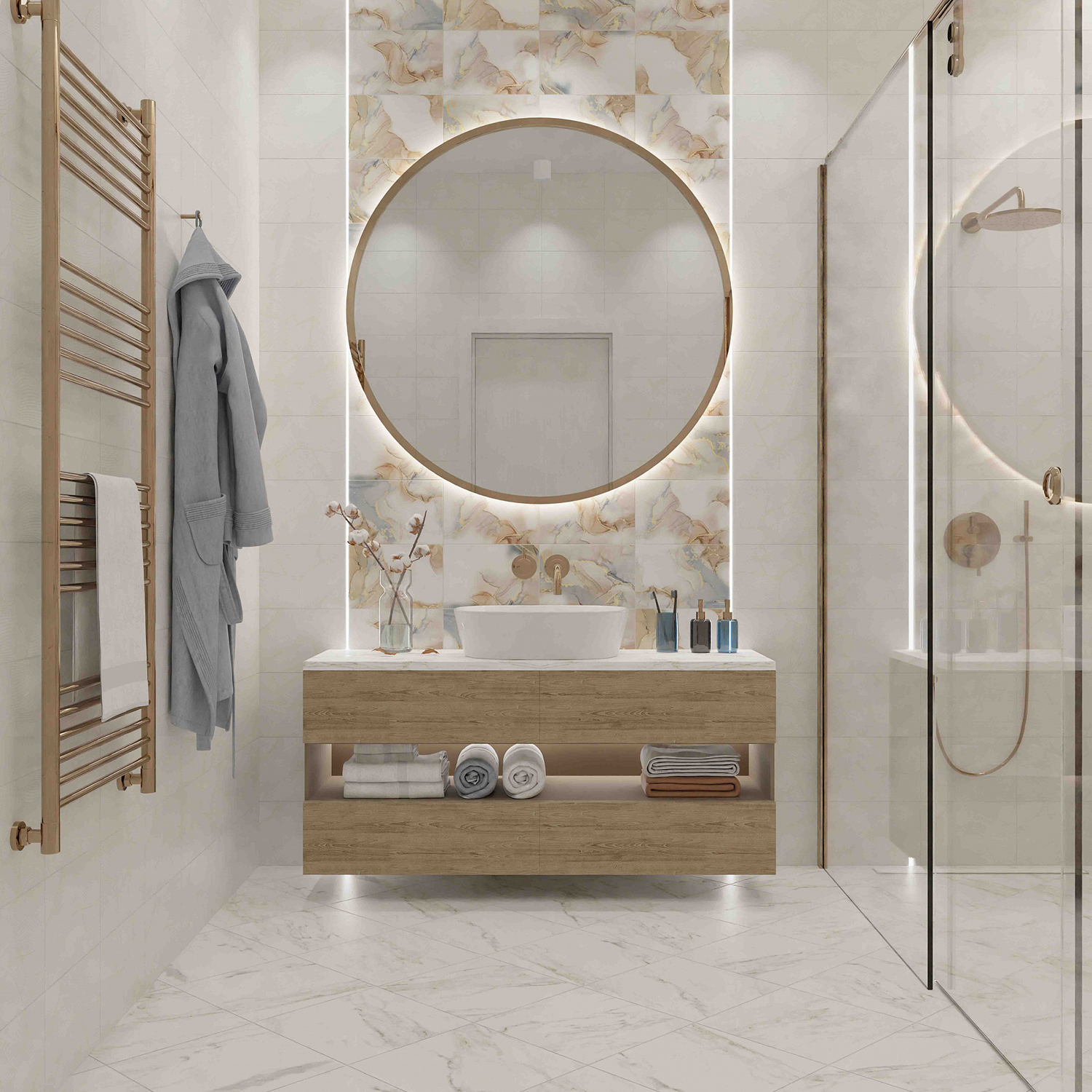 Плитка 20х30 см настенная 1.44 м² ВКЗ Челси, белая люкс