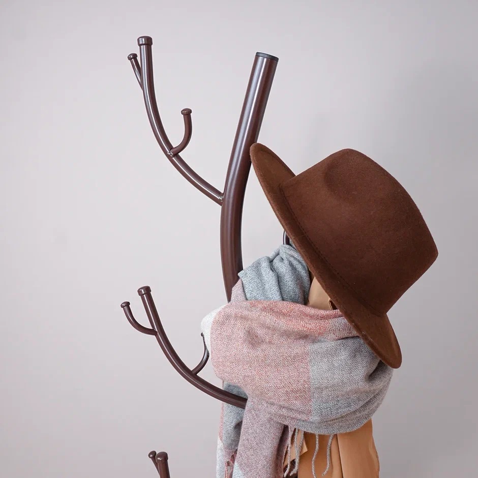 Вешалка напольная "Стойка" "Дерево" 4х3 крючка, выс.1,81м Коричн. ВНП 211 КОР ("ЗМИ") *1