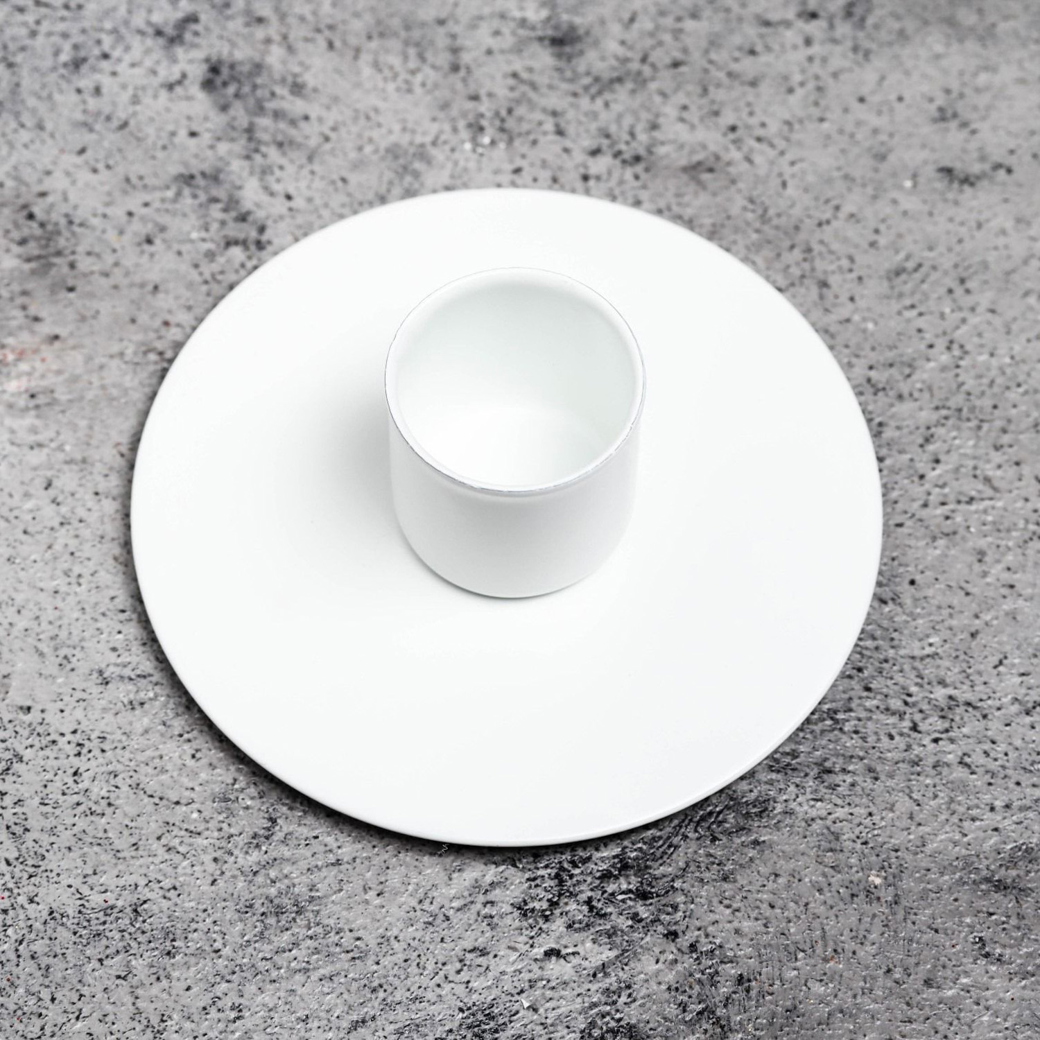 Подсвечник металл на 1 свечу "Круг", 3х7 см, белый 1595956