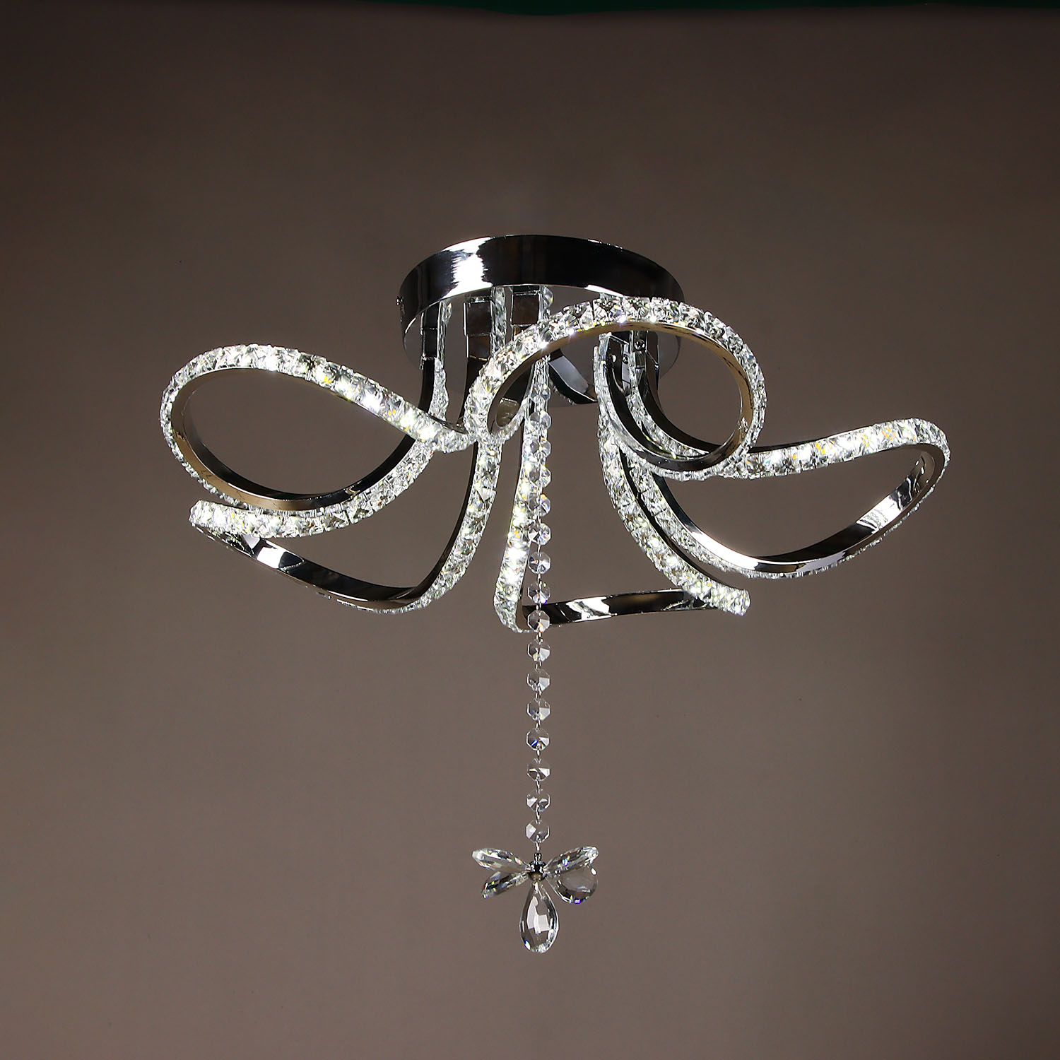 Светильник подвесной светодиодный 8897/130W Chrome 500 мм 3 реж., пульт S=16м2  VERNER LIGHTING *1