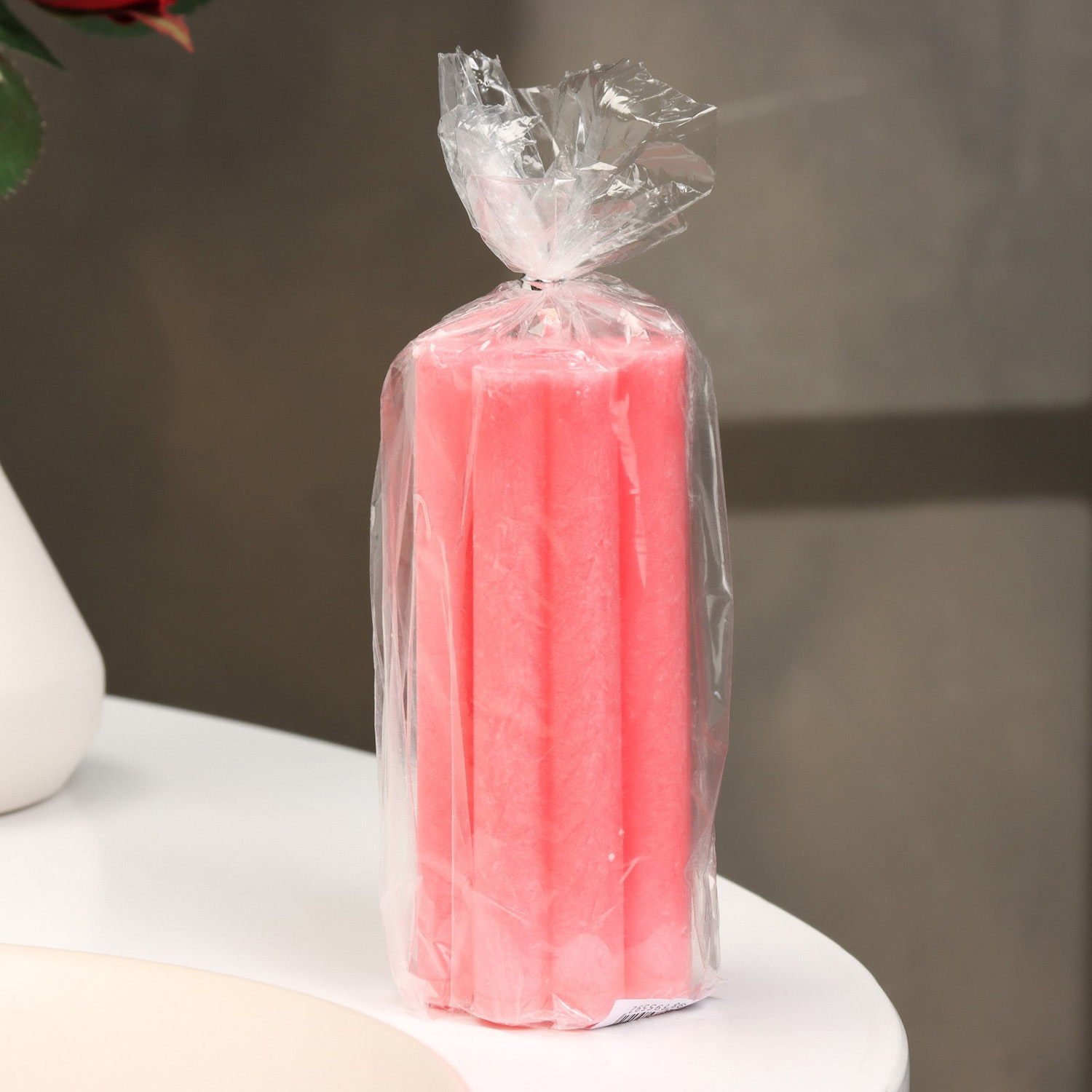 Свеча-цилиндр "Четырехлистник", 4,5х10,5 см, розовая, 6 ч 9889559