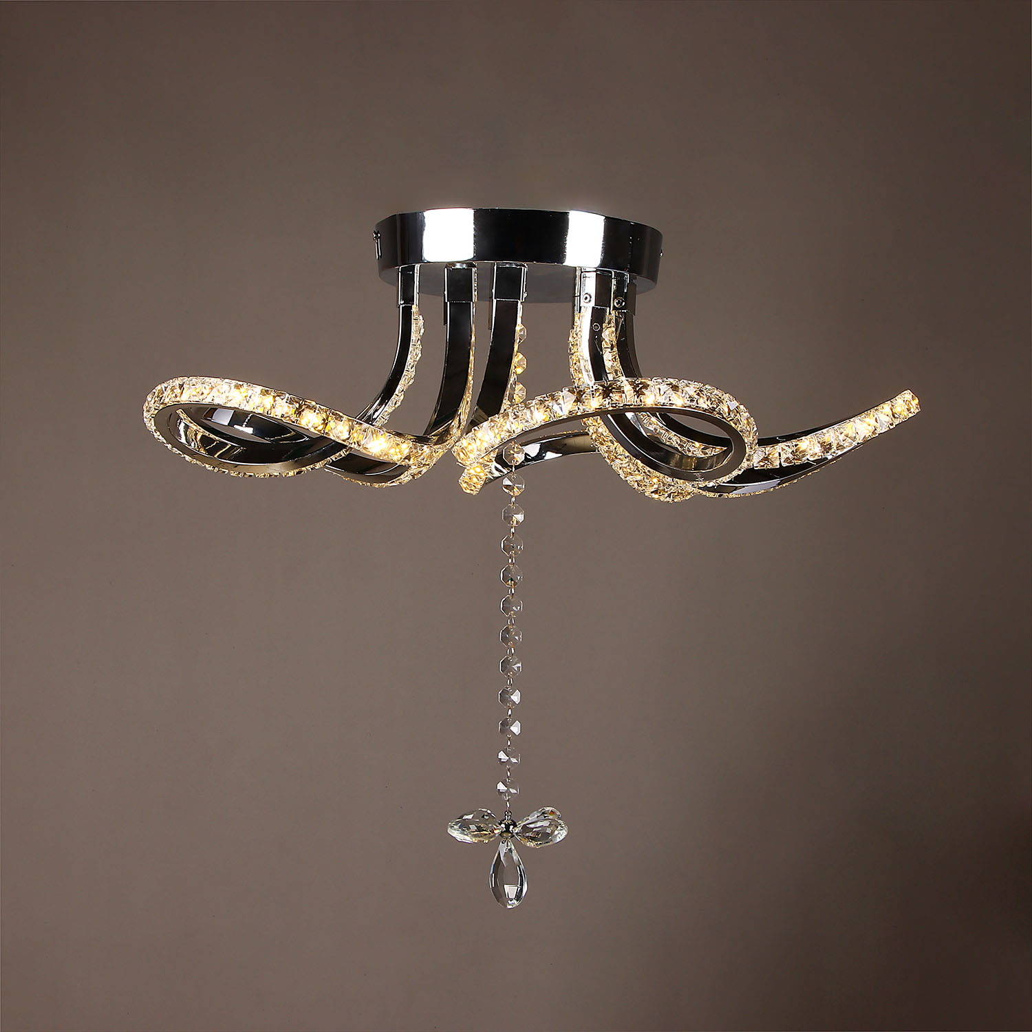 Светильник подвесной светодиодный 8897/130W Chrome 500 мм 3 реж., пульт S=16м2  VERNER LIGHTING *1