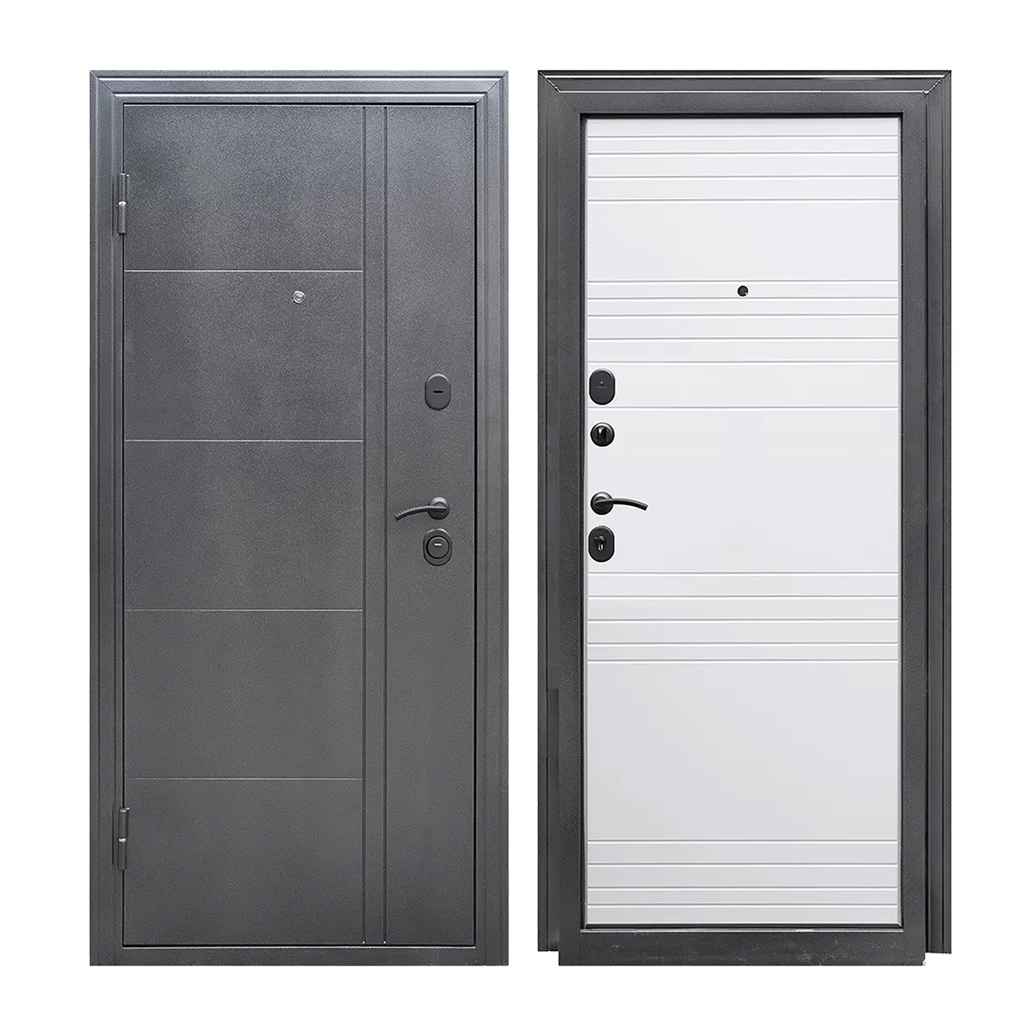 Дверь входная 2050х960х80 мм Форпост Олимп, левая, белый софт