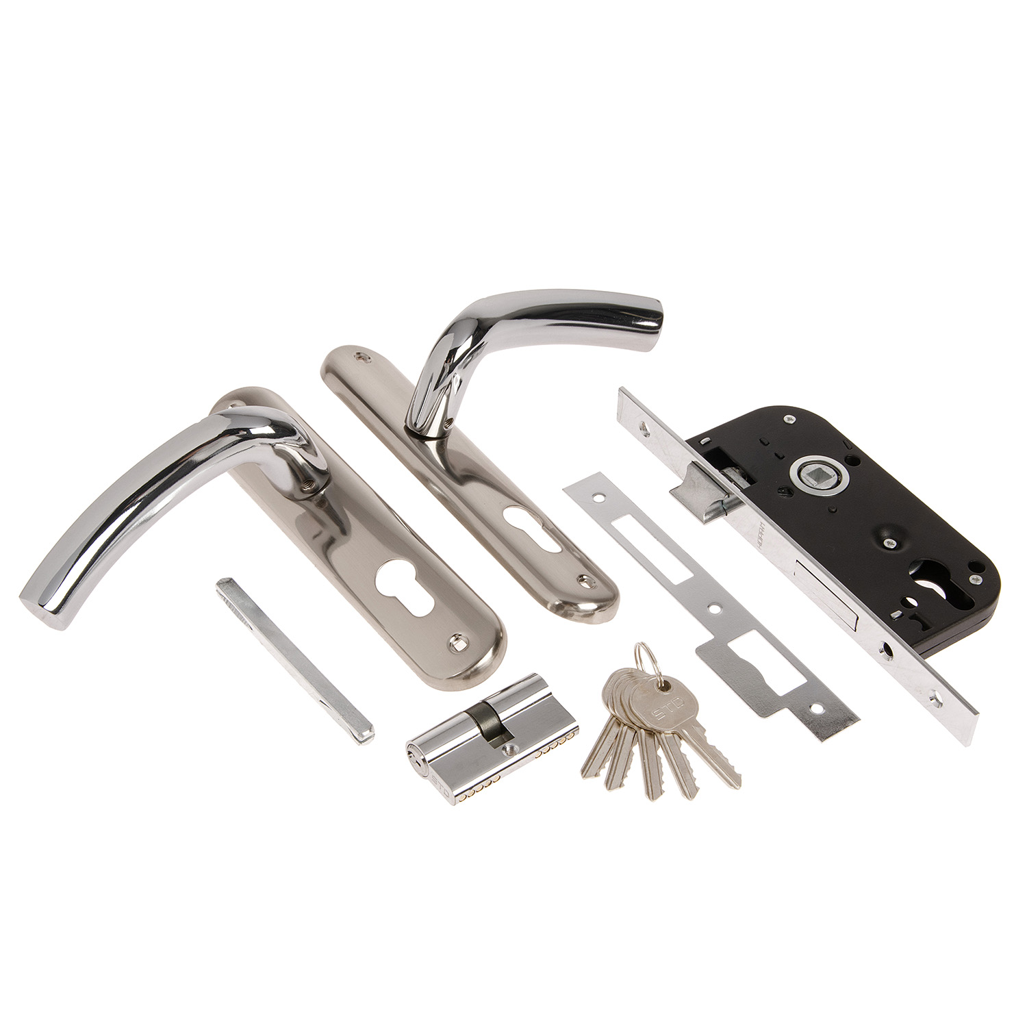 Замок врезной 70мм никель матовый N23 Нора-М *1/20