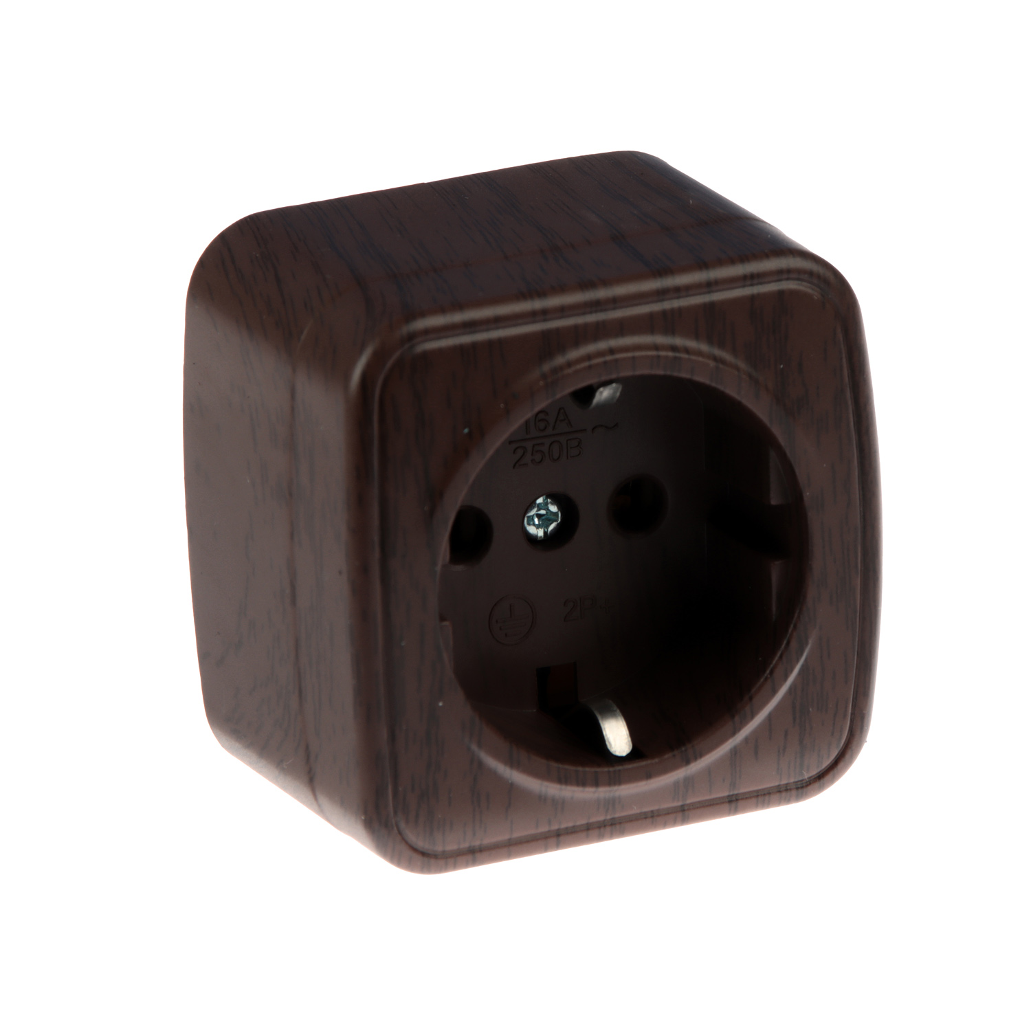 Розетка Дача ОП 1-мест. венге сз 16А Народная SQ1824-0028