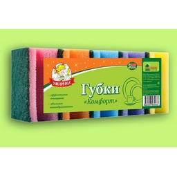 Губки д/посуды "Комфорт" 5шт "Умничка" MPU0533 ("МультиПласт") *40 Губки д/посуды "Комфорт" 5шт "Умничка" MPU0533 ("МультиПласт") *40