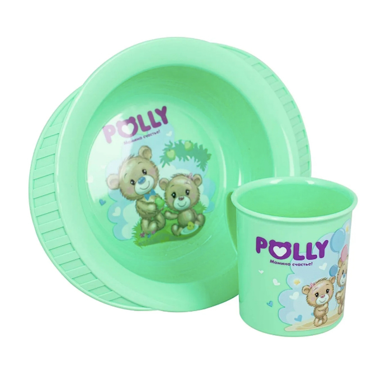 яяяНабор посуды (Кружка 0,2л + Тарелка на присосе) POLLY арт.42222 *1/22