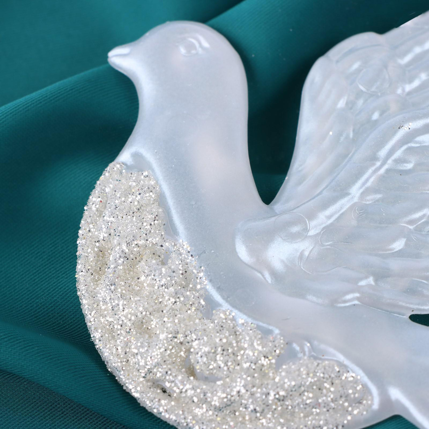 Украшение ёлочное "Голубка блеск" 10х10,5 см, белый 6953987