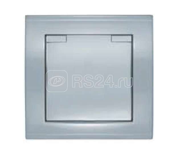 Розетка Бриллиант СП 1-мест. серебро сз с крышкой 16А IP20 UNIVersal 7949896