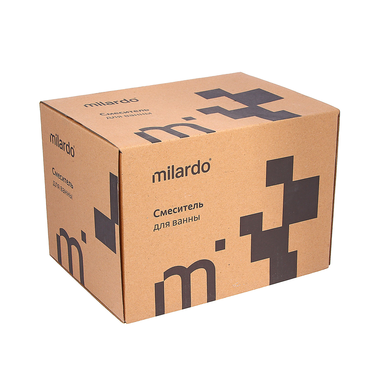 Смеситель для ванны Milardo Stripe, короткий излив, однорычажный, с лейкой