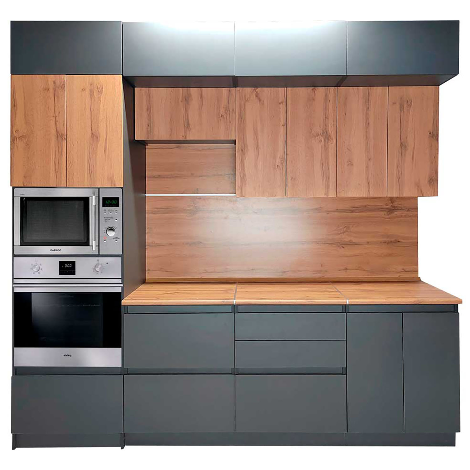 Шкаф навесной 800х300х290 мм BROZEX-WOOD Next, 3 ярус, графит