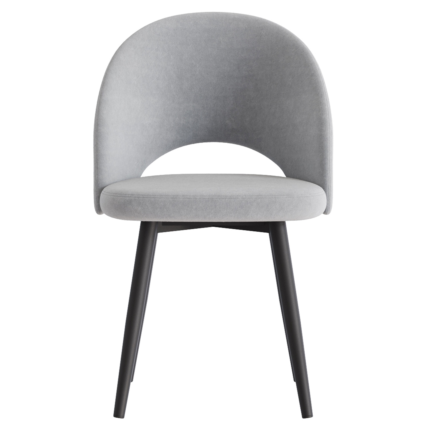 Кресло ШАДЕ 590x550xh875 парма 1013 серый+ Каркас СТЕЛС Металл Черный матовый*4