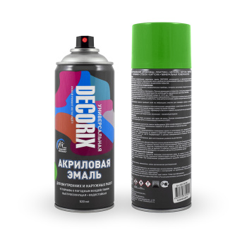 Эмаль-аэрозоль DECORIX NO.101, 520 мл, ярко-зеленый