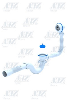 Обвязка в ванну с пластиковым выпуском и переливом, с гибкой трубой 40x50 АНИ C6155 *130