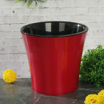 Кашпо пластм. "АРТЕ" 1,2л красный/черный АРТ 1,2 К-Ч ("Santino") *1/36