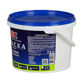 Краска акриловая 3 кг для обоев BROZEX, белоснежная