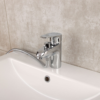 Смеситель для ванны Potato P1409, с комплектом, короткий излив, однорычажный