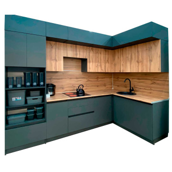 Шкаф навесной 400х300х550 мм BROZEX-WOOD Next, 3 ярус, графит / дуб вотан