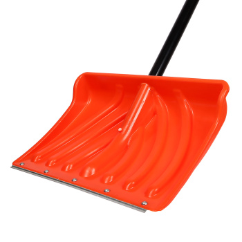 Лопата снегоуб пластик 465*340 с планкой алюм. черенком и V-ручкой "Крепыш" ЦВЕТ  *5
