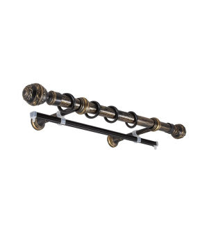 Карниз круглый d28мм Черненое серебро/патина + U-шина 2,4 Валанс Легранд *5