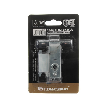 Задвижка дверная врезная д/дерев.дверей ХРОМ 101 CR ПАЛЛАДИУМ *1/20/100