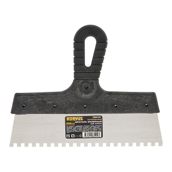 Шпатель малярный зубчат. 250мм зуб 6*6 "Korvus" (арт.1205107) *1/24