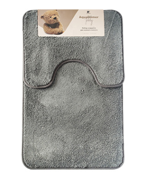 Коврик д/ванной Aquadomer "Teddy" Комплект:(50см х 80см)+д/туалета Графит M07 *1