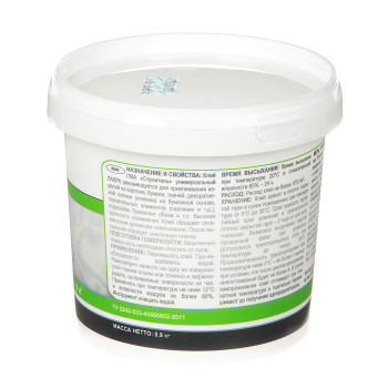 Клей ПВА Лакра "Строитель", 0.9 кг, универсальный