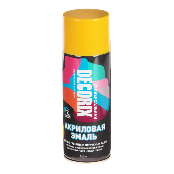 Эмаль-аэрозоль 520 мл DECORIX A07, желтая