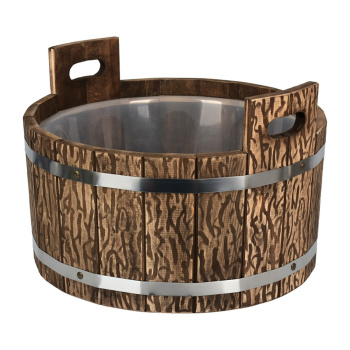 Ушат "шайка" 15 л. (термо) с пластиковой вставкой, липа, "Банные штучки" в терм.