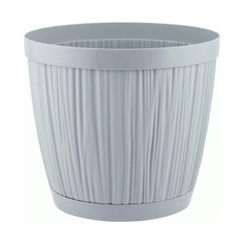 Кашпо пластм. "Barcelona"  6,5л d верха 240мм h212мм с поддоном Утренний туман IG623110025*1/6