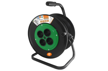 Удлинитель 4 розетки 20м б/з КАТУШКА ПВС 2*0,75мм2 6А мощ.нагр 1300Вт Народный SQ1307-0501 *1