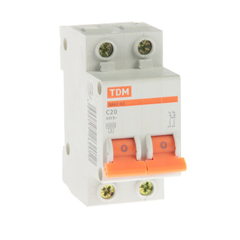 Автоматический выключатель TDM ELECTRIC, 2 полюса, 20 А, 4.5 кА