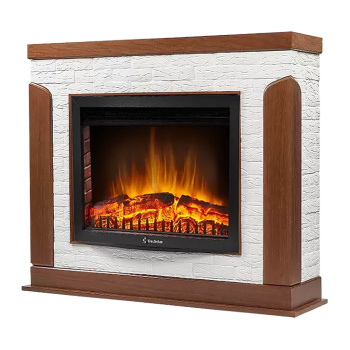 Каминокомплект (портал) Firelight Prestigio 25 камень белый, шпон дуб+очаг Electrolux EFP/P-2520LS*1