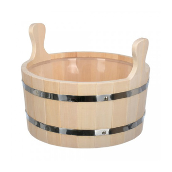 Ушат "шайка" 10 л. с пластиковой вставкой, с деревянными ручками, липа, "Русский дух" "Банные шту