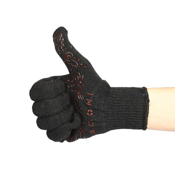 Перчатки ХБ с ПВХ рис 10кл (3 нити) черные с красным рис. (622Р) Doloni *10/200/400