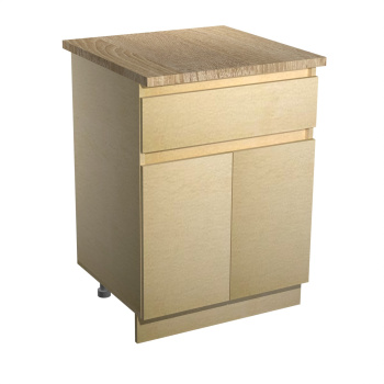 Шкаф напольный 600х850х600 мм BROZEX-WOOD Camellia, с двумя дверцами, с ящиком, светло-бежевый