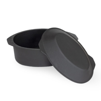 Утятница чугунная 3,0л с Крышкой-Сковородой овальной, 280х180х105мм (3,0л-КАл) (Балезино) *1/2