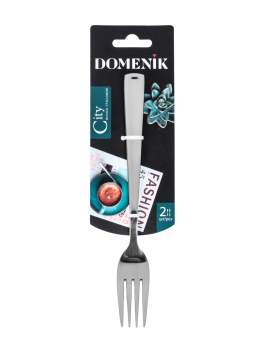 Вилка столовая нерж. "City" КОМПЛЕКТ 2ШТ на подвеске DMC090 "Domenik" *1/12/72 Вилка столовая нерж. "City" КОМПЛЕКТ 2ШТ на подвеске DMC090 "Domenik" *1/12/72