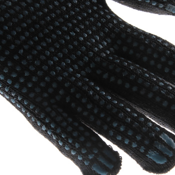 Перчатки ХБ с ПВХ 10кл (5нитей) 95гр черные двуслойные зимние (648Р) Ladoni  *5/100/200