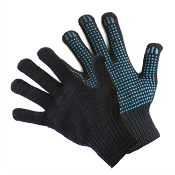 Перчатки рабочие ХБ с ПВХ  Черные Особопрочные DGL014K (А.Д.М.)