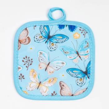 Набор прихваток Бабочки варежка-прихватка 24х16см, прихватка 17х17см 100% полиэстер Этель *1