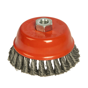 Щетка-крацовка "чашка" с гайкой, вит.провол.125мм/М14*2 "888"(арт.3491125) *1/30